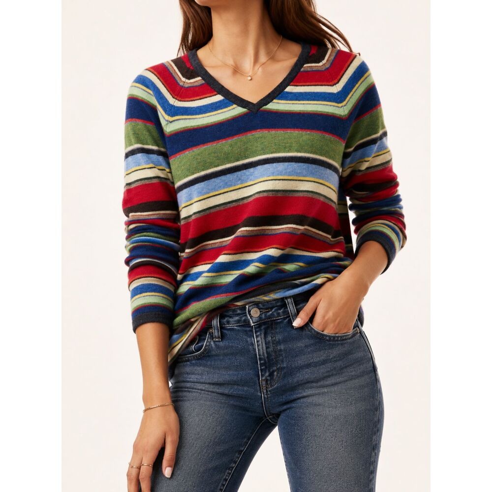 BKE Vintage 100% Lambswool Striped Sweater XL Y2K Grandpa Made in Australia